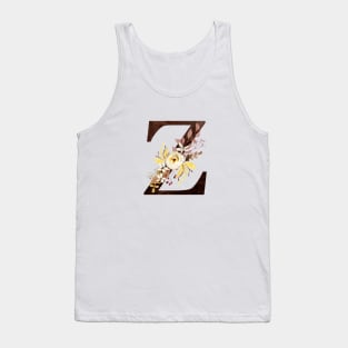 Floral Monogram Z Lovely Autumn Foliage Tank Top